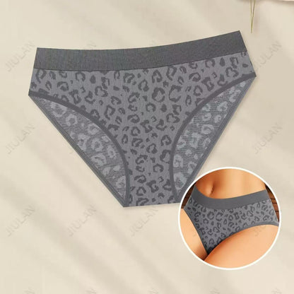 6-Pack  Mid-Waist Seamless Leopard Print Panties