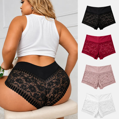 4-Pack Plus Size Floral Lace Boxer Briefs