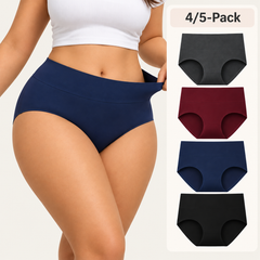 4/5-Pack Plus Size  High-Waisted Cotton Underwear