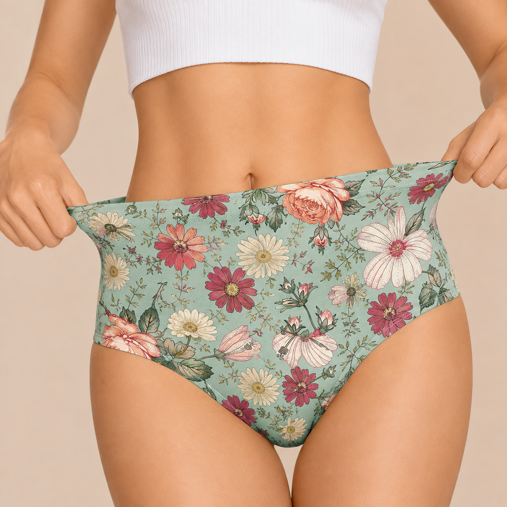 5-Pack Floral High-Waist Briefs