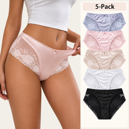 5-Pack Soft High-Waisted Ice Silk Panties