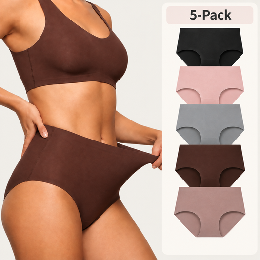 5-Pack High-Waisted Seamless No Show Briefs
