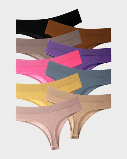 9-Pack Second Skin Seamless Thongs