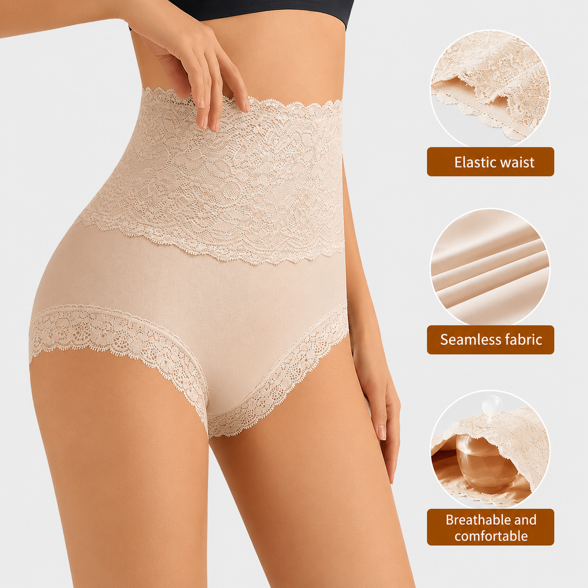 6-Pack Comfort Lace High Waisted Underwear