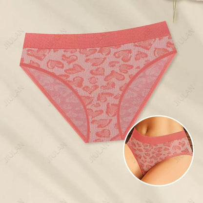 6-Pack  Mid-Waist Seamless Leopard Print Panties