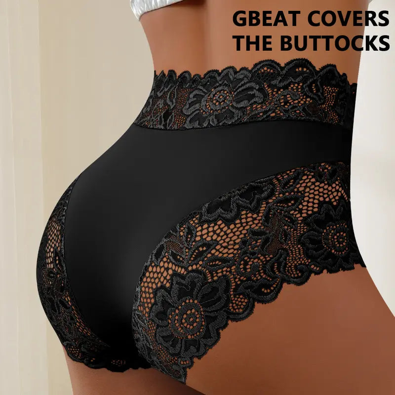 5 Pack Silky Lace Mid-Waist Panties