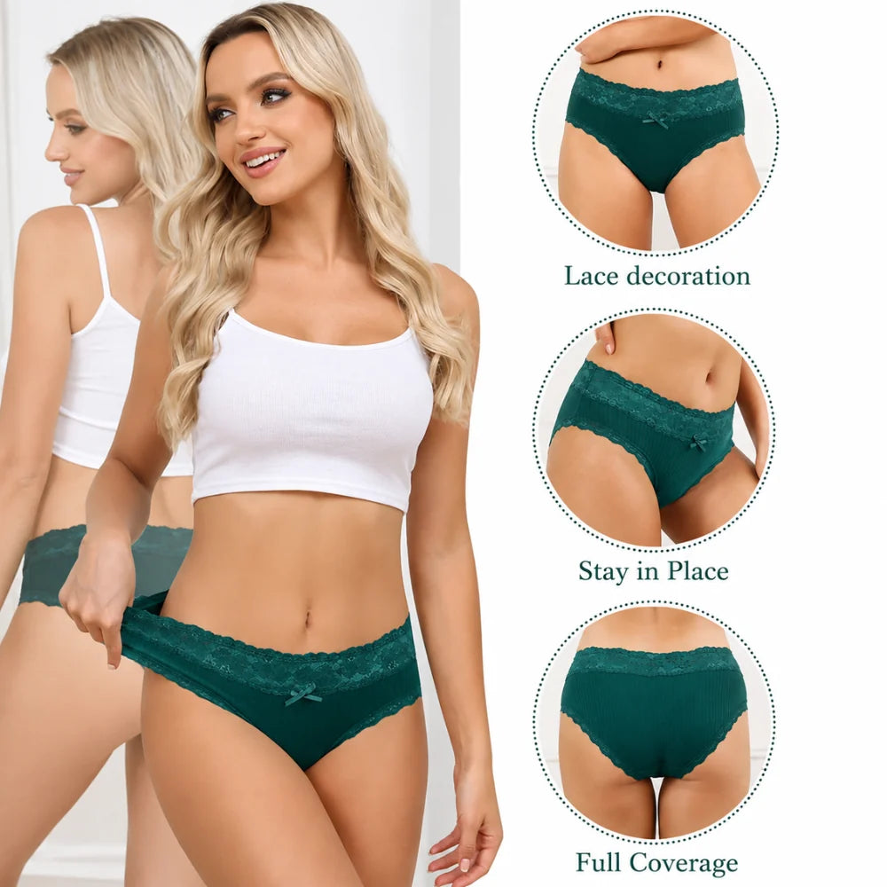 6-Pack Cotton Lace Bikini Panties