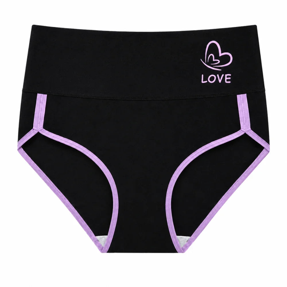 4-Pack Plus Size Printed Mid Waist Panties