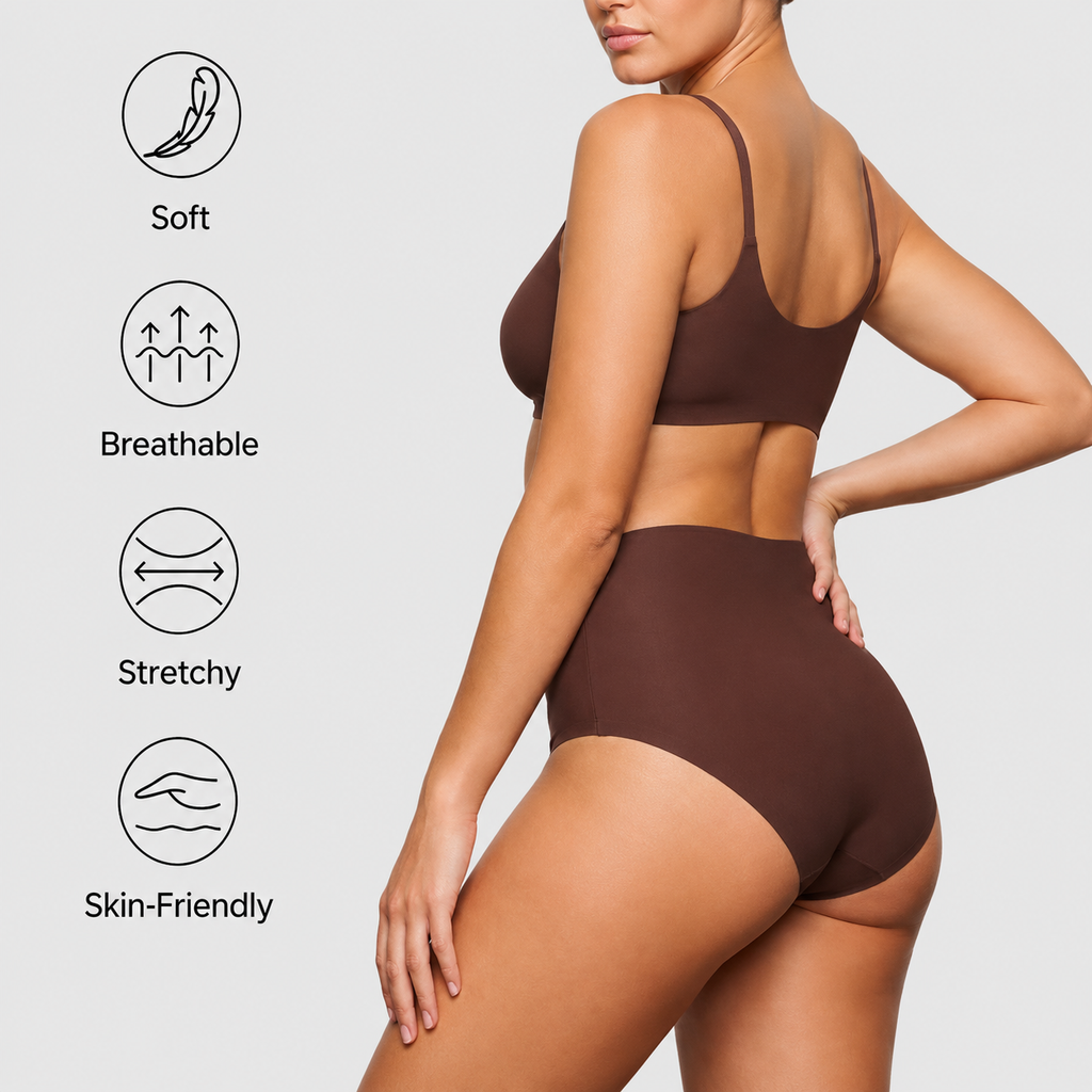 High-Waisted Seamless No Show Briefs (5-Pack)