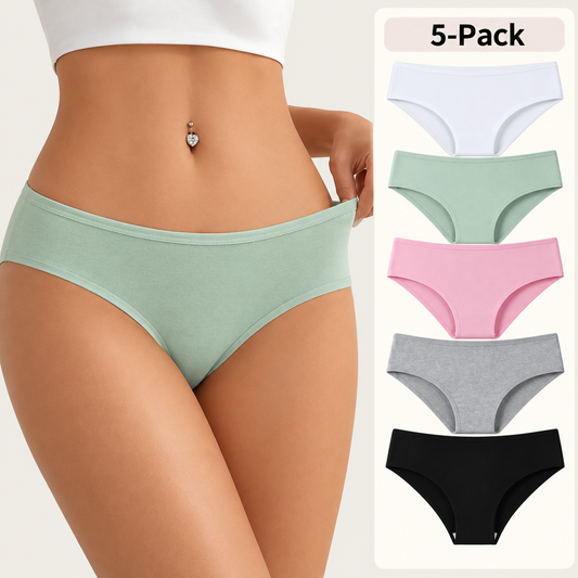 5-Pack – Soft Breathable Briefs Cotton Panties