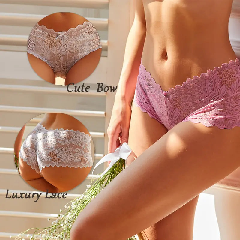 8-Pack Comfy Sexy Soft Lace Boyshorts Panties Set