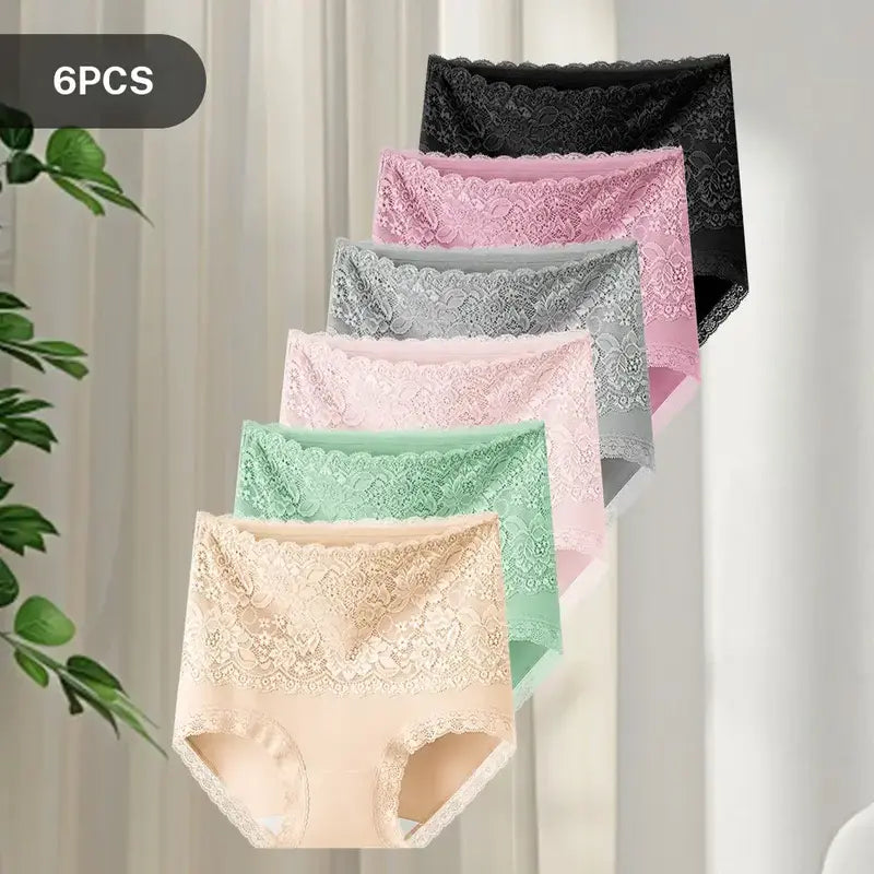6-Pack Comfort Lace High Waisted Underwear