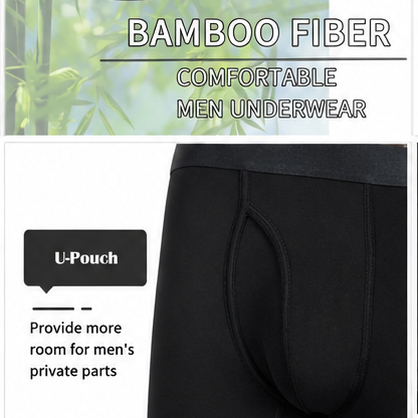 8-Pack Men's Bamboo Fiber Boxer Briefs